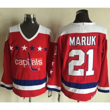 Capitals #21 Dennis Maruk Red Alternate CCM Throwback Stitched NHL Jersey