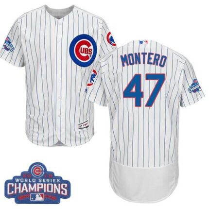 Cubs #47 Miguel Montero White Flexbase Authentic Collection 2016 World Series Champions Stitched MLB Jersey