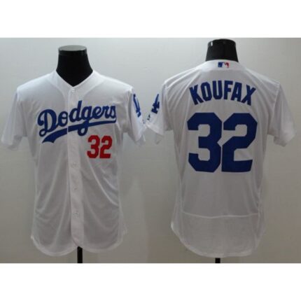 Dodgers #32 Sandy Koufax White Flexbase Authentic Collection Stitched MLB Jersey