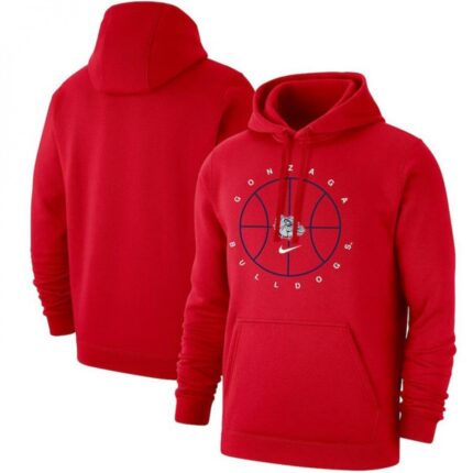 Men's Georgia Bulldogs Red Basketball Icon Club Fleece Pullover Hoodie
