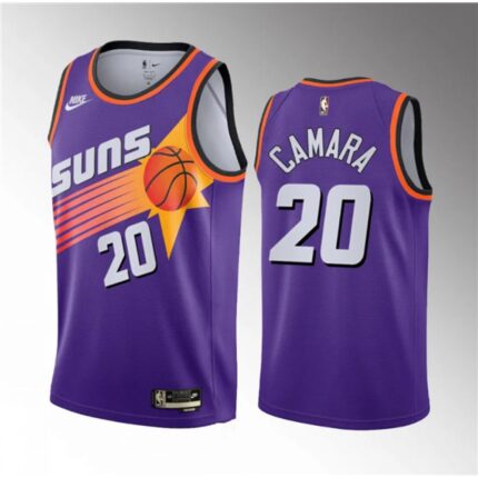 Men's Phoenix Suns #20 Toumani Camara Purple 2023 Draft Classic Edition Stitched Basketball Jersey