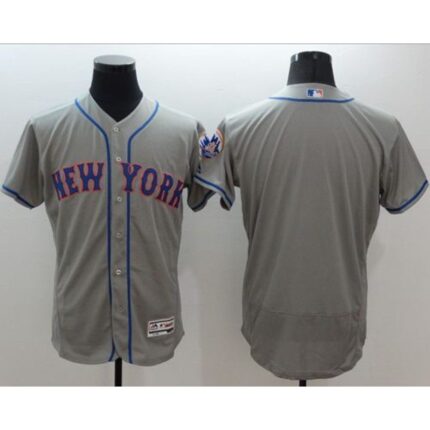 Mets Blank Grey Flexbase Authentic Collection Stitched MLB Jersey