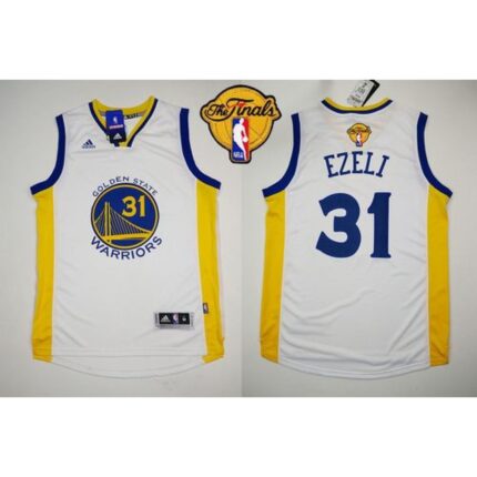 Revolution 30 Warriors #31 Festus Ezeli White The Finals Patch Stitched NBA Jersey