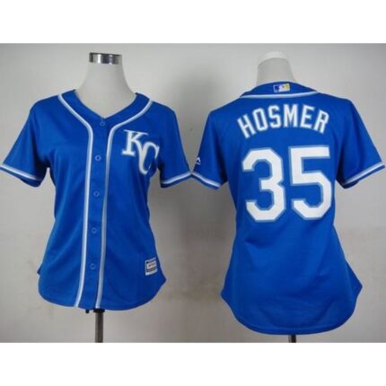 Royals #35 Eric Hosmer Blue Alternate 2 Women's Stitched MLB Jersey
