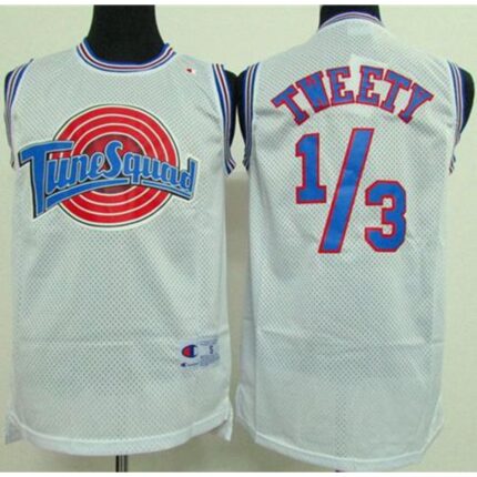 Space Jam Tune Squad 1/3 Tweety White Stitched Basketball Jersey