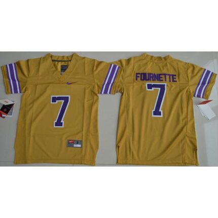 Tigers #7 Leonard Fournette Gridiron Gold Limited Legend Stitched Youth NCAA Jersey