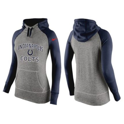 Women's Nike Indianapolis Colts Performance Hoodie Grey & Dark Blue