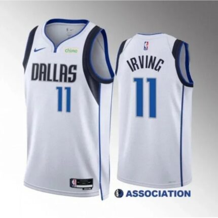 Youth Dallas Mavericks #11 Kyrie Irving White Association Edition  Stitched Basketball Jersey
