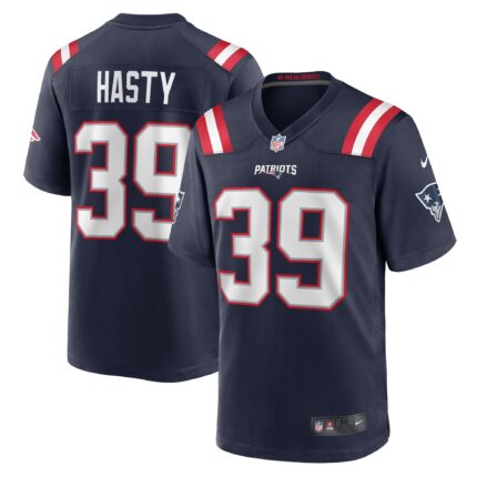 Jamycal Hasty New England Patriots Nike Team Game Jersey - Navy