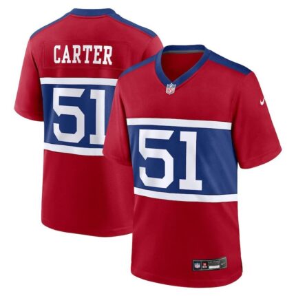 Men's New York Giants Abdul Carter Nike Red First Round Pick Alternate Game Jersey